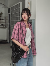 Pig Dying Check Short Sleeve Shirt