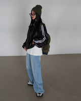 [UNISEX] Track Glossy Windbreaker Jersey Jacket