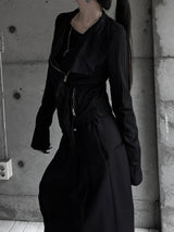 suede drape rider jacket (2color)