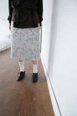 pale floral midi skirt(3colors)