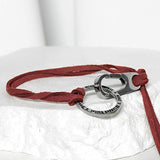Suede string lettering bracelet_orange