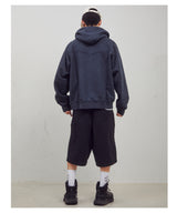  Western Dying Hooded zip-up [ Washed Deep Navy ]