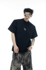 デコンストラクテッドロゴボクシーTシャツ