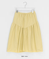 Kira Shirring Cut Nylon Midi Skirt