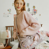 Bunny Mix Beads Two-way Keyring _ Pink