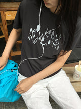 26SS★ [BAONHAUS] ポデンヌ プリント クロップショートスリーブTシャツ