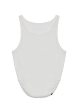 Linen Shirring Sleeveless Top_Ivory