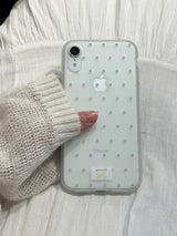 dot phonecase 半透明ドット柄ケース パープル