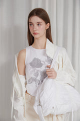 ROSE GRAPHIC SLEEVELESS white