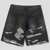 Tizzy Damage Black Denim Half Pants