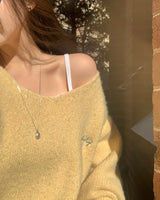 [ORIGINAL] Furry Loose-Fit V-Neck Knit