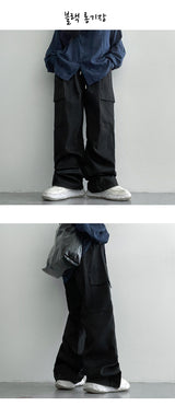 [3 Tier Length] [S–2XL]ティダタータンピンタックバンディングカーゴワイドパンツ (6 colors)