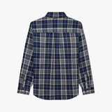 Stranger Classic Fit Cotton Embriodery Long Sleeve Shirt (Blue Check)