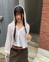 Bucker gauze リネンフード付き長袖シャツ