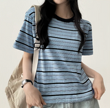 ロビンカラーストライプダンガラ半袖Tシャツ