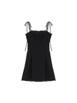 レースフリルミニドレス (Black)