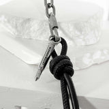 ss-Volume leather rope keyRing_black