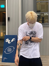 ポスター半染め半袖Tシャツ2C