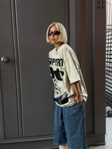 SUPORT グラフィックオーバーサイズTシャツ