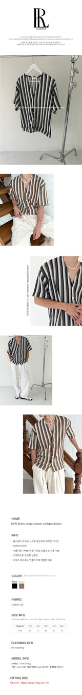[S/S] エスニックストライプサマーカーディガン（２色）