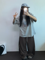 2SIZE🩶 SOFTY SIDE PINTUCK WIDE LONG PANTS 🩶🧇🖤🤍5COLOR