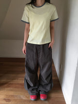 Dason Button Parachute Banding String Pants