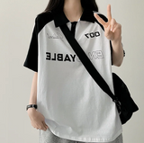 ENLO ツーラインカラーリングカラー半袖Tシャツ