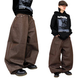 wide non-faded denim pants