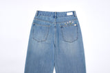 2ND REORDER BUKAY EMBROIDERY SLIM WIDE DENIM PANTS code 25102
