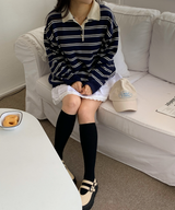 Bintz Stripe Collar Knitw