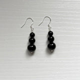 [925silver] Drop onyx earring