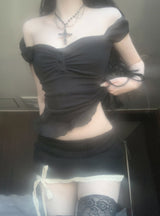 Rudica Puff Frill Top (black)