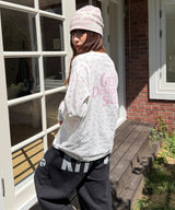 FLOWER SELLER LOGO LS TEE WHITE(PINK)(CV2GSUT551A)