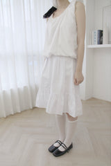 pintuck frill pleats midi skirt