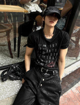 Cropped Muscle-Fit Archive T-Shirt