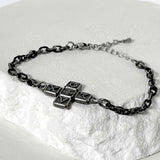 ss-Riversivle symbol cross bracelet_black
