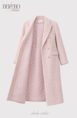 ウールダブルピンクロングコート