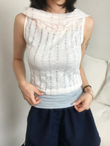 Sophie Drape Hoodie Sleeveless top (2c)