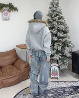 Ika Flag Fur Hood Zip Up