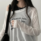 アリングレタリングショルダー長袖Tシャツ