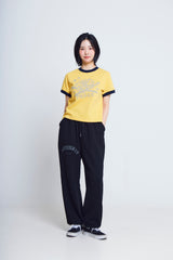 ユニバーサルプリント ½Tシャツ (yellow/navy)