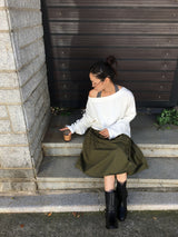 Smoke applique midi skirt (3color)
