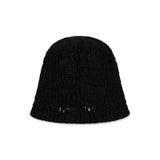 VA カーブオーバル メタル フローラル パンチングニット バケットハット / Black