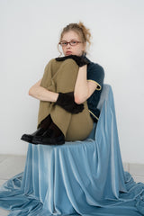Raccoon knit skirt_olive