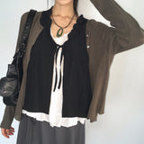 [X] Roat V-neck Round Long Sleeve Knit Cardigan
