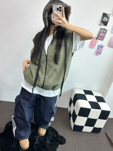 トラックカーゴストリングパディングパンツ ❤🖤🤎💚💙5カラー