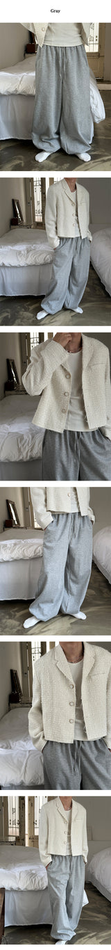 [UNISEX] Hard cotton wide jogger pants (4color)