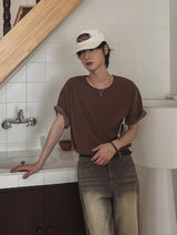 Philip U-neck knit short sleeve T-shirt