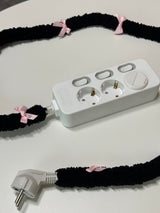 Fuzzy multi-tap_Ribbon_Black (Pink)