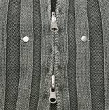 Terry Pigment Ribbed Knit Zip-Up